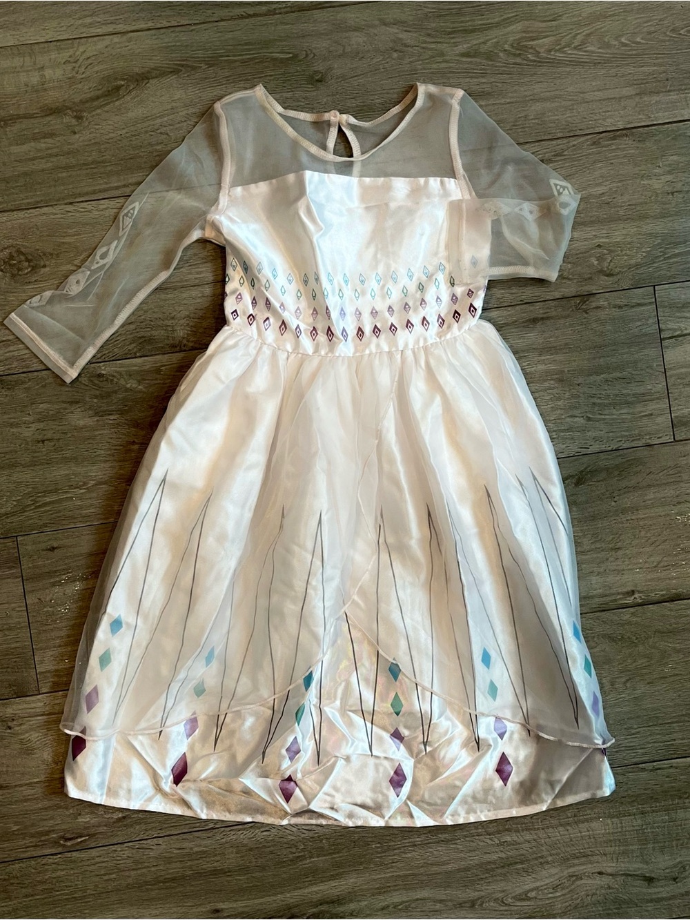 Disney Pale Pinky-Peach and white Girls' Lined Dress, 3T